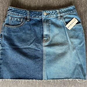 Two Tone Denim Mini Skirt